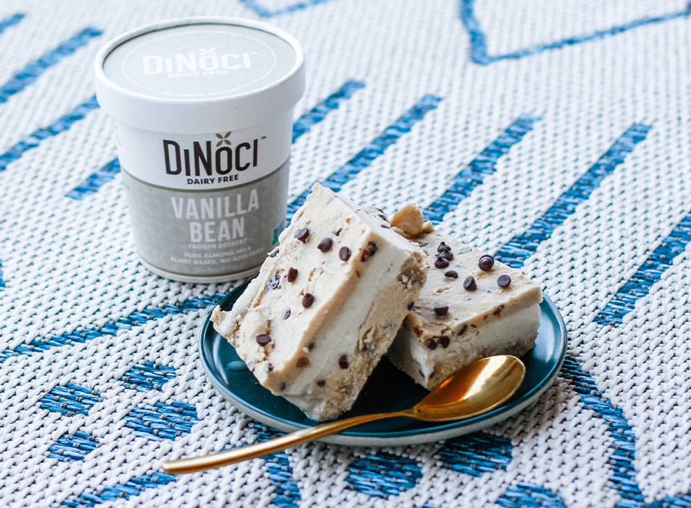Cool off with a Delicious Dairy-free Cookie Dough Ice Cream Sandwich with DiNoci Dairy-Free