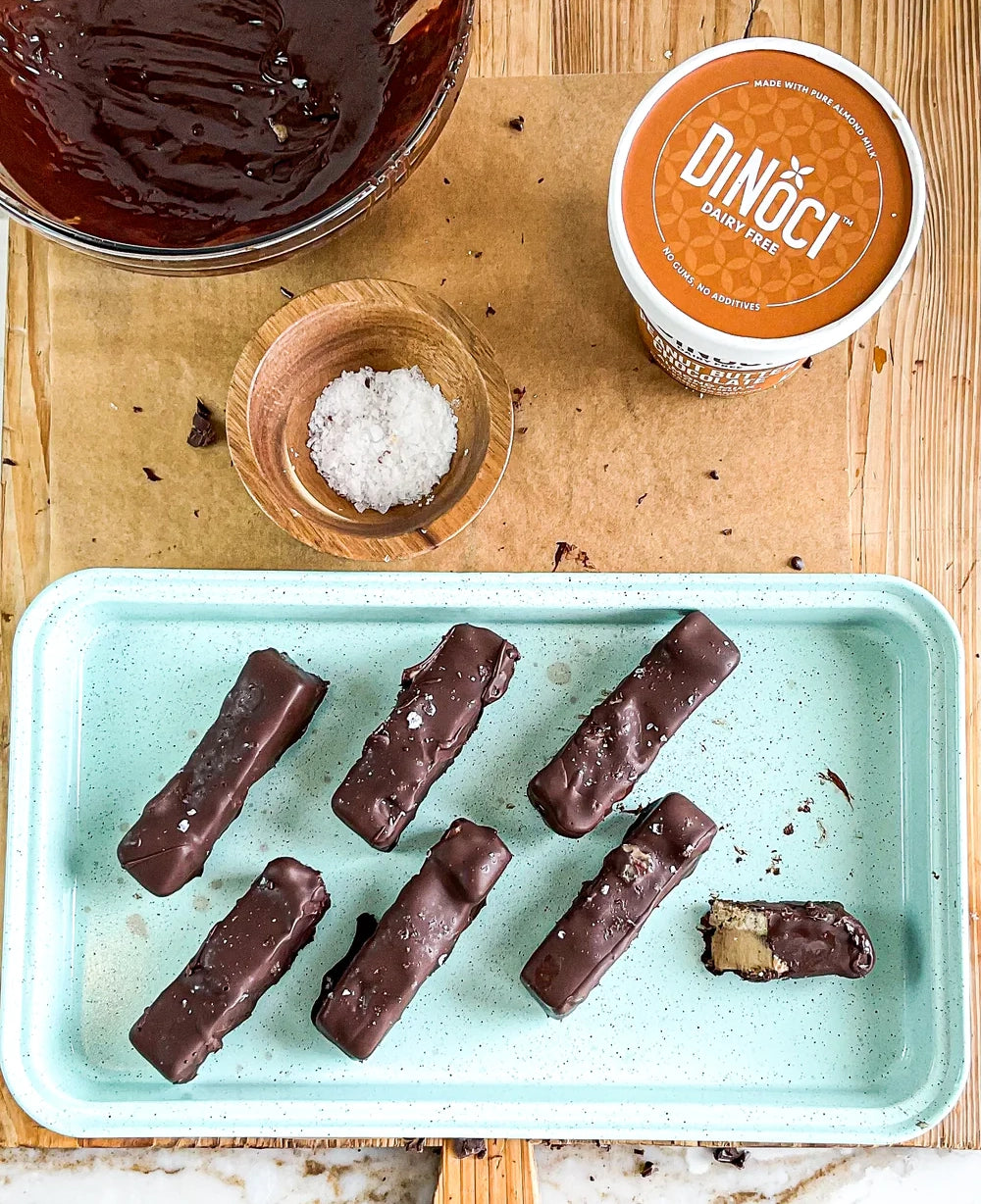 Homemade Vegan Gluten-Free Peanut Butter ‘Twix’ Ice Cream Bars